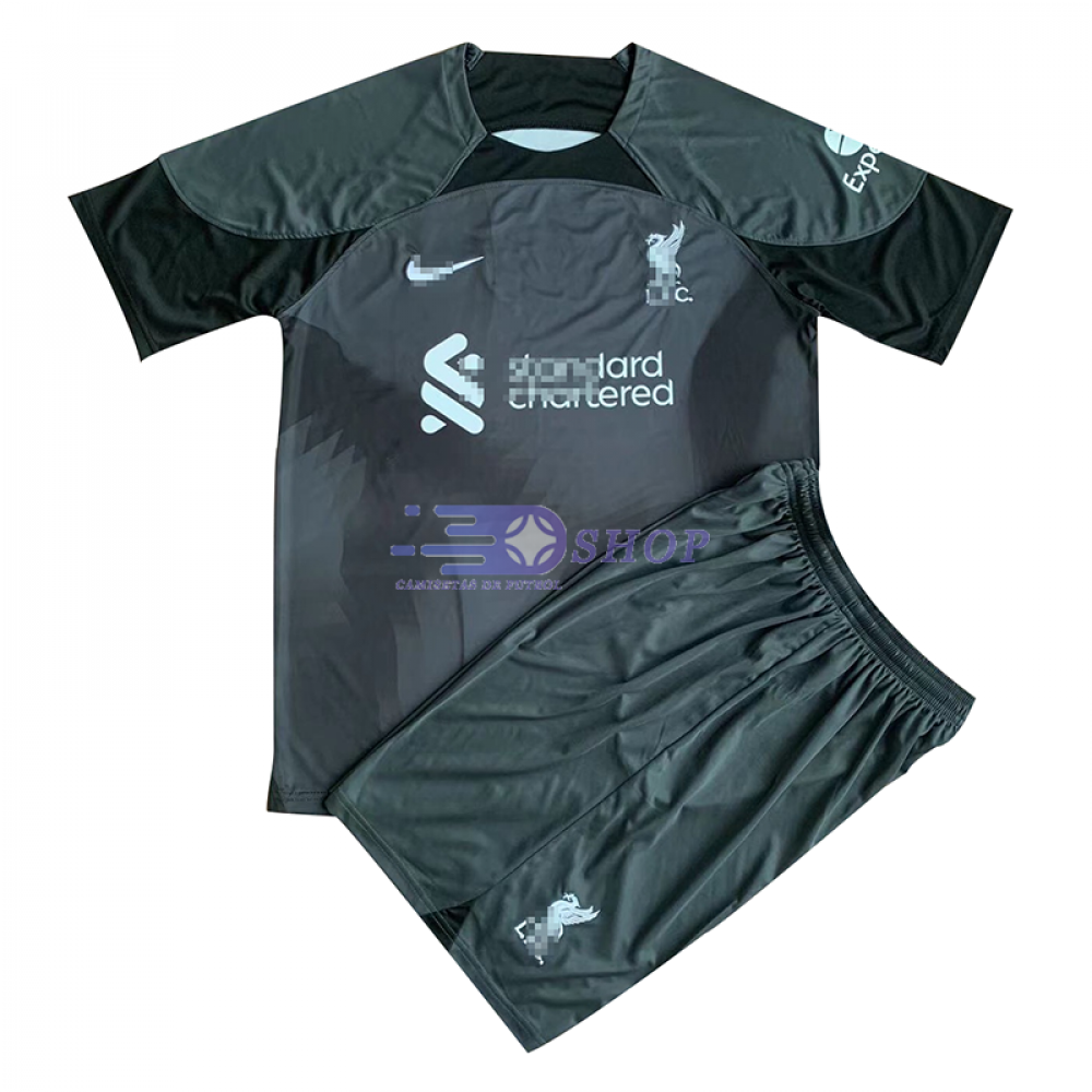 Camiseta De Portero Liverpool 2022/2023 Niño Kit Negro -  Camisetasdefutbolshop