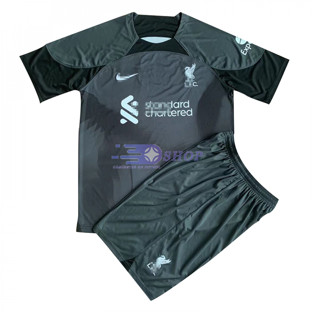 Camiseta De Portero Liverpool 2022/2023 Niño Kit Negro