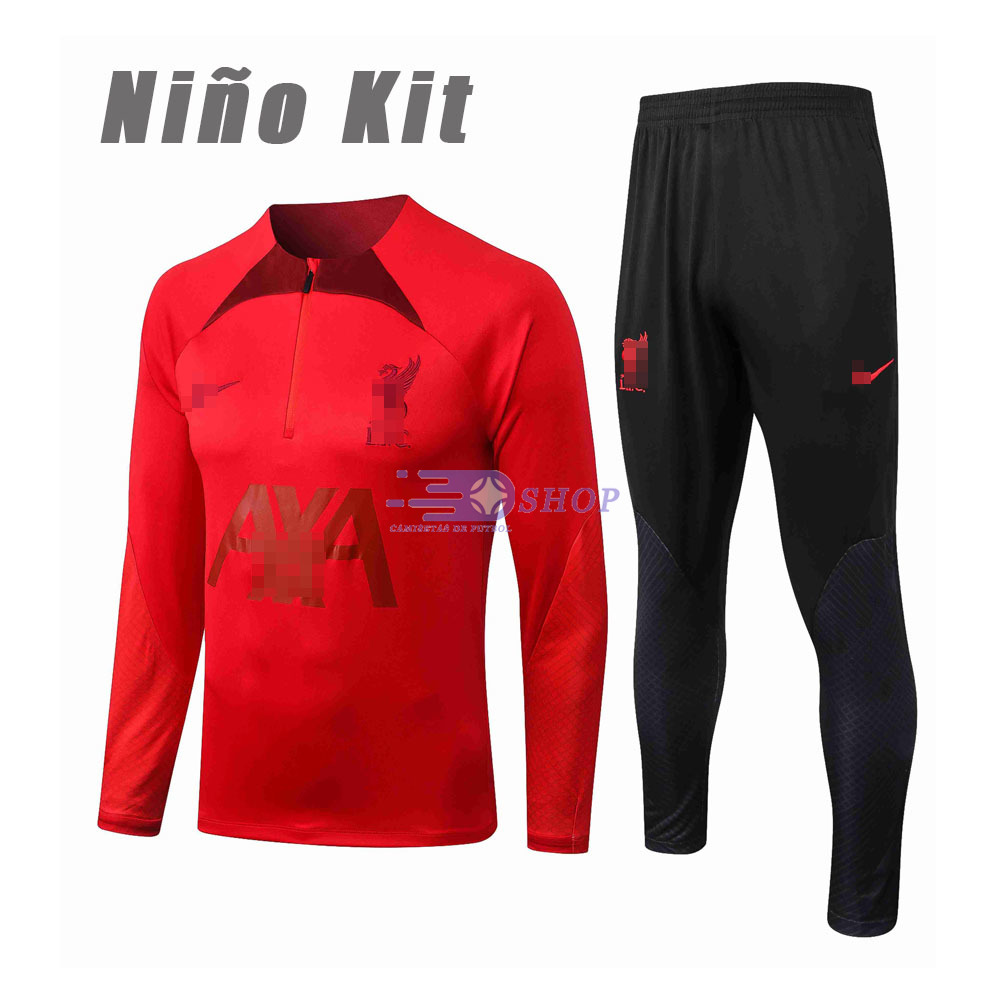 Sudadera De Entrenamiento Liverpool 2022 2023 Ni o Kit Rojo