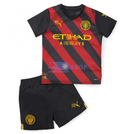 FC Barcelona Réplica Autorizada Champions City Kit Camiseta y Pantalón Infantil Segunda Equipación Jugadores 