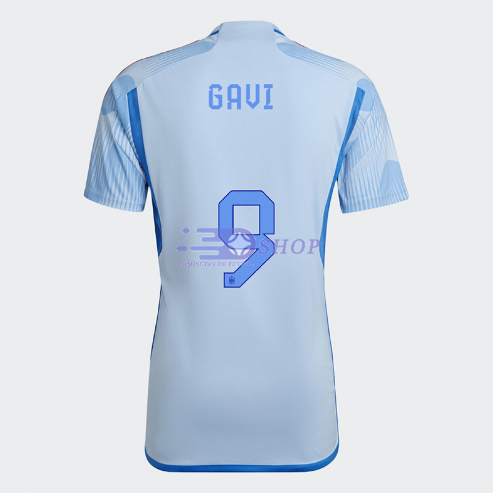 Camiseta Gavi 9 España Segunda Equipación 2022 Mundial -  Camisetasdefutbolshop