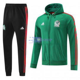 Chandal Mexico 2022 Con Capucha Verde Rojo