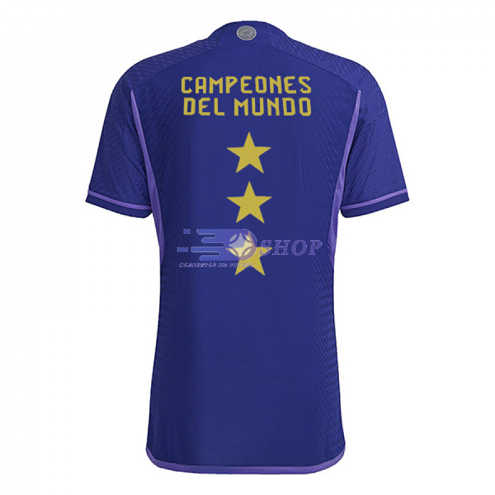 Permiso Suri Con Camiseta Argentina Segunda Equipación 2022 3 Estrellas Campeones del Mundo  (EDICIÓN JUGADOR) - Camisetasdefutbolshop