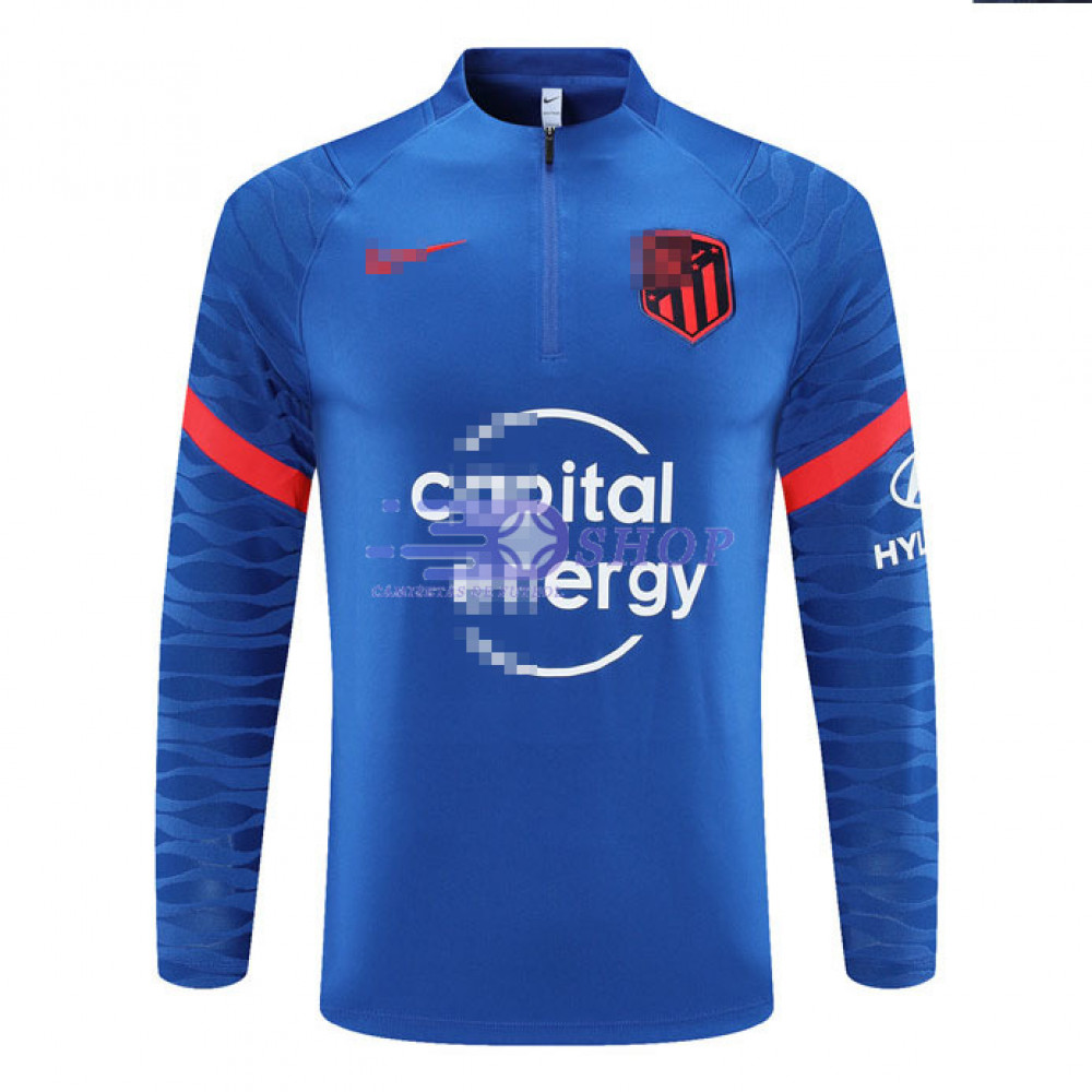 Sudadera Entrenamiento Atlético de Madrid 2021/2022 Azul/Rojo - Camisetasdefutbolshop