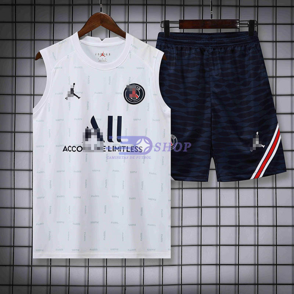 Camiseta de Entrenamiento Francia 2021-2022 Sin Mangas Blanco