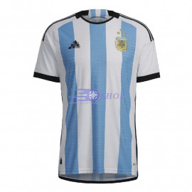 Camiseta Argentina Primera Equipación Mundial Campeona con Tres Estrellas (EDICIÓN JUGADOR) - Camisetasdefutbolshop