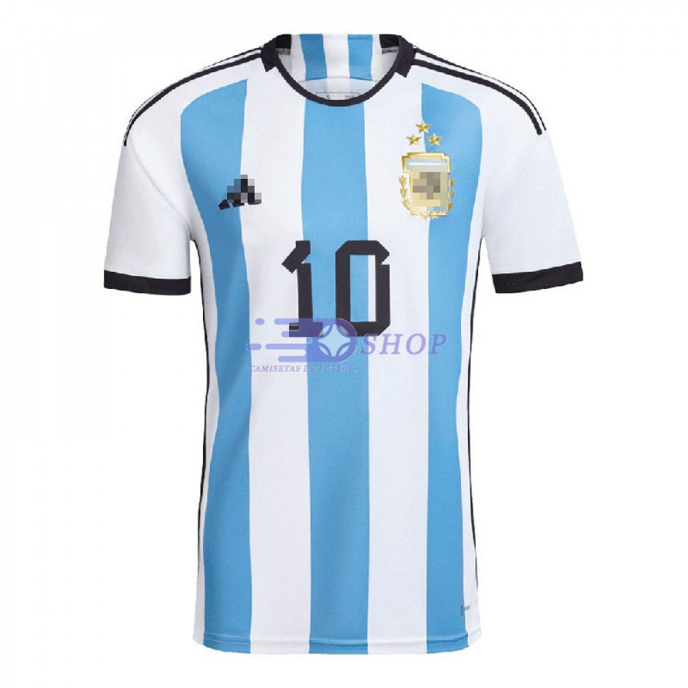 Camiseta Argentina Messi Fútbol Premium 2022 con 3 Estrellas L Sincero  Electrónica