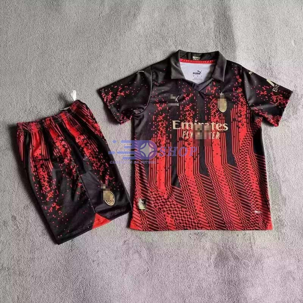 Camiseta AC Milan Cuarta Equipación 2022/2023 Niño Kit -  Camisetasdefutbolshop