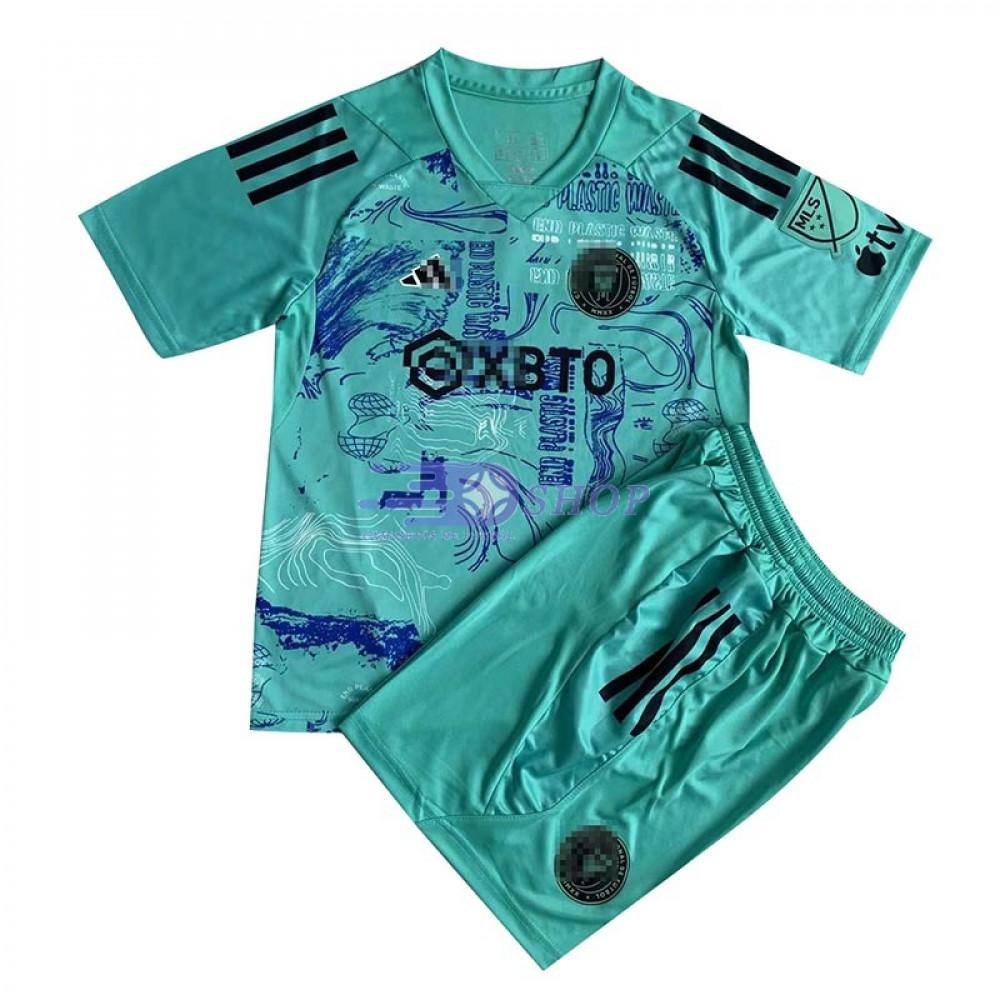 Camiseta Inter Miami Verde 2023/2024 Niño Kit