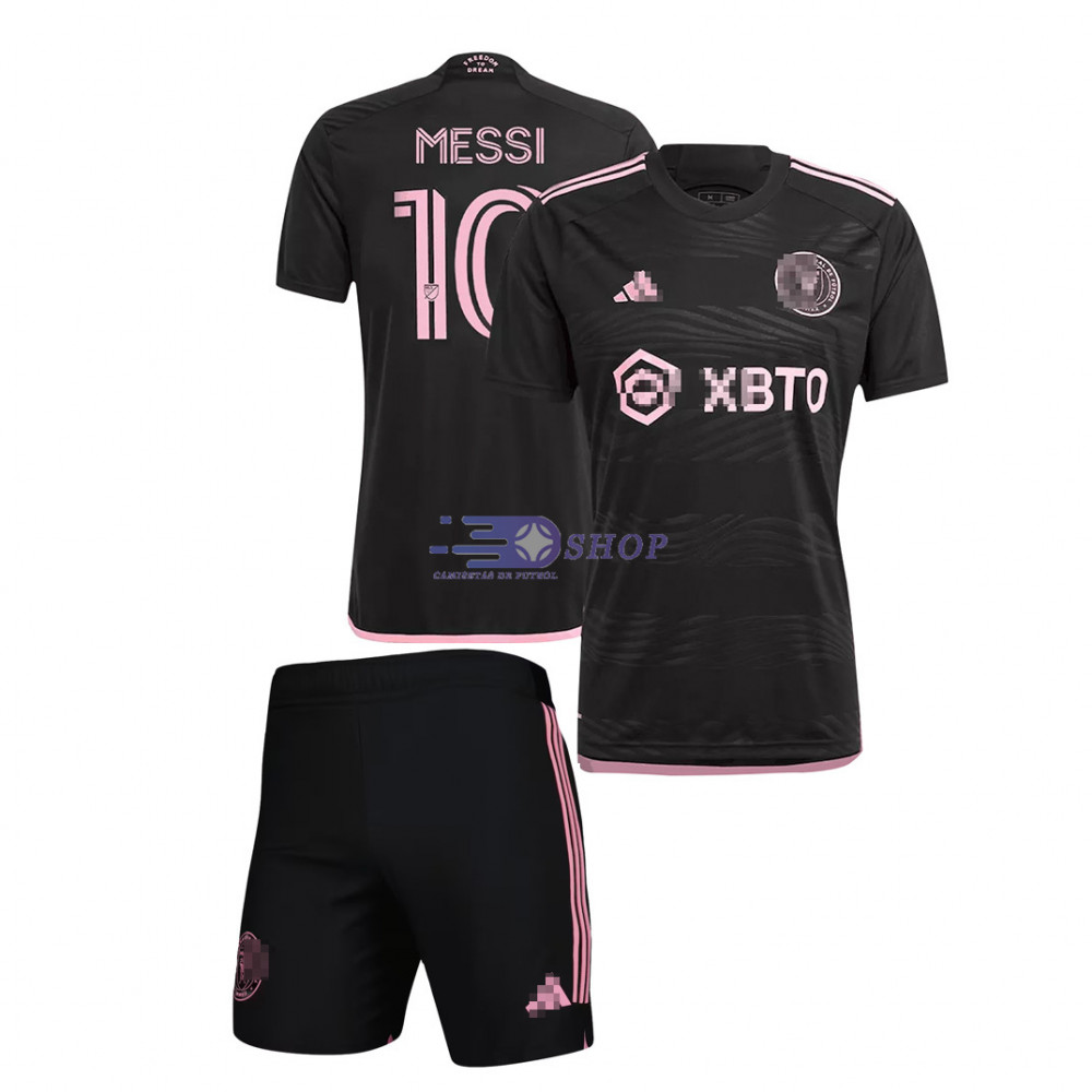 Camiseta Messi 10 Inter Miami 2023/2024 Segunda Equipación Niño Kit -  Camisetasdefutbolshop