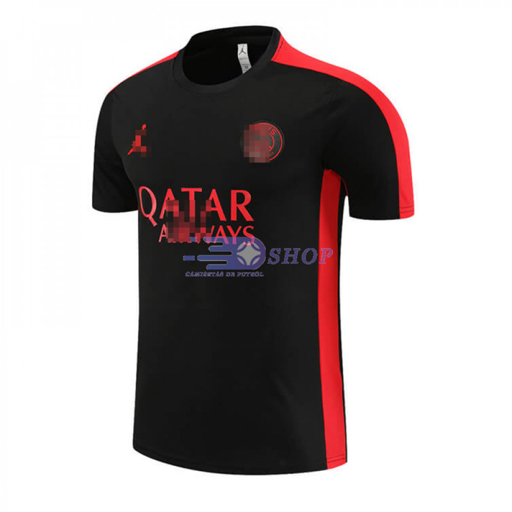 Camiseta de Entrenamiento PSG Negro Rojo 2023 2024