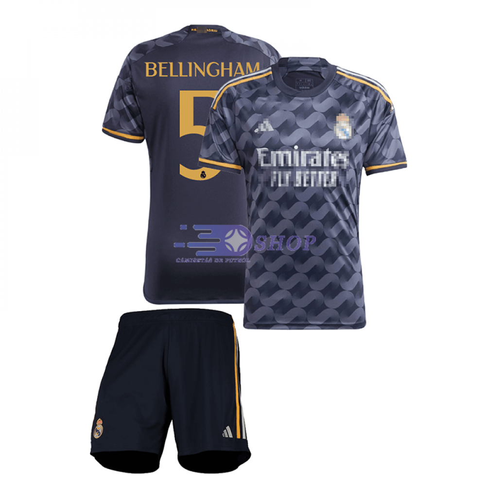 Camiseta Bellingham 5 Real Madrid 2023/2024 Segunda Equipación Niño Kit -  Camisetasdefutbolshop