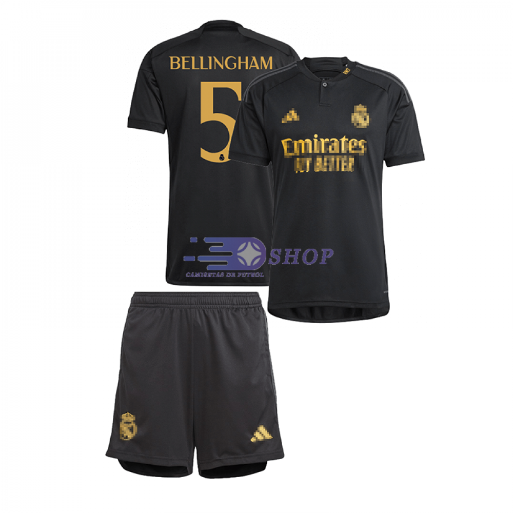 Camiseta Bellingham 5 Real Madrid 2023/2024 Tercera Equipación Niño Kit -  Camisetasdefutbolshop