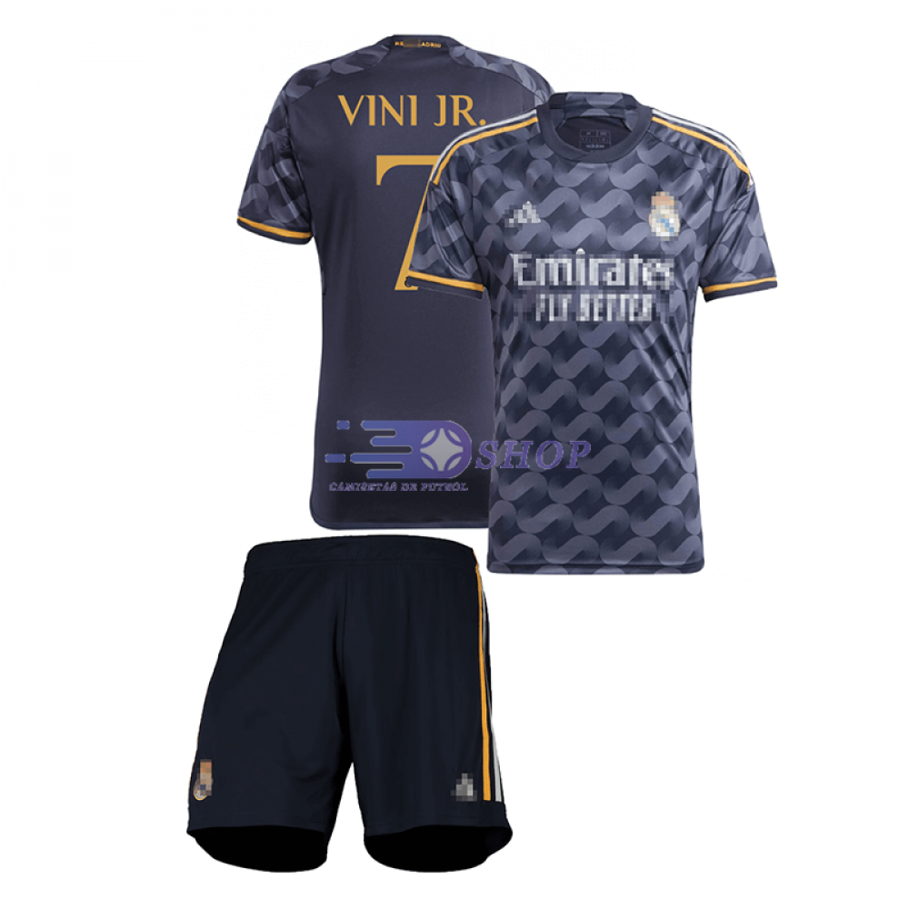 Camiseta Vini Jr. 7 Real Madrid 2023/2024 Segunda Equipación Niño