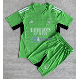 Adidas Real Madrid equipación portero verde fluor 23/24 kit 8-14 Años  Ib0020