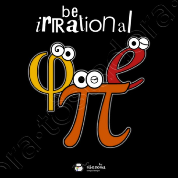 Be irrational u03c0 u03c6 e (fondos oscuros)