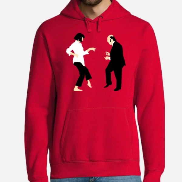 Hombre, jersey con capucha, rojo